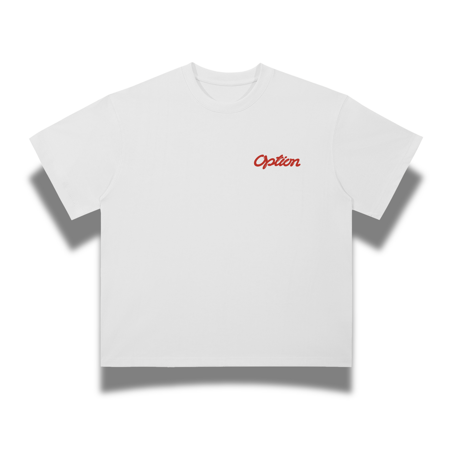 'Option' Graphic Tee - White/Cherry Red