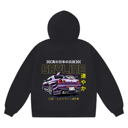 Skyline GTR Purple/Yellow Graphic Hoodie